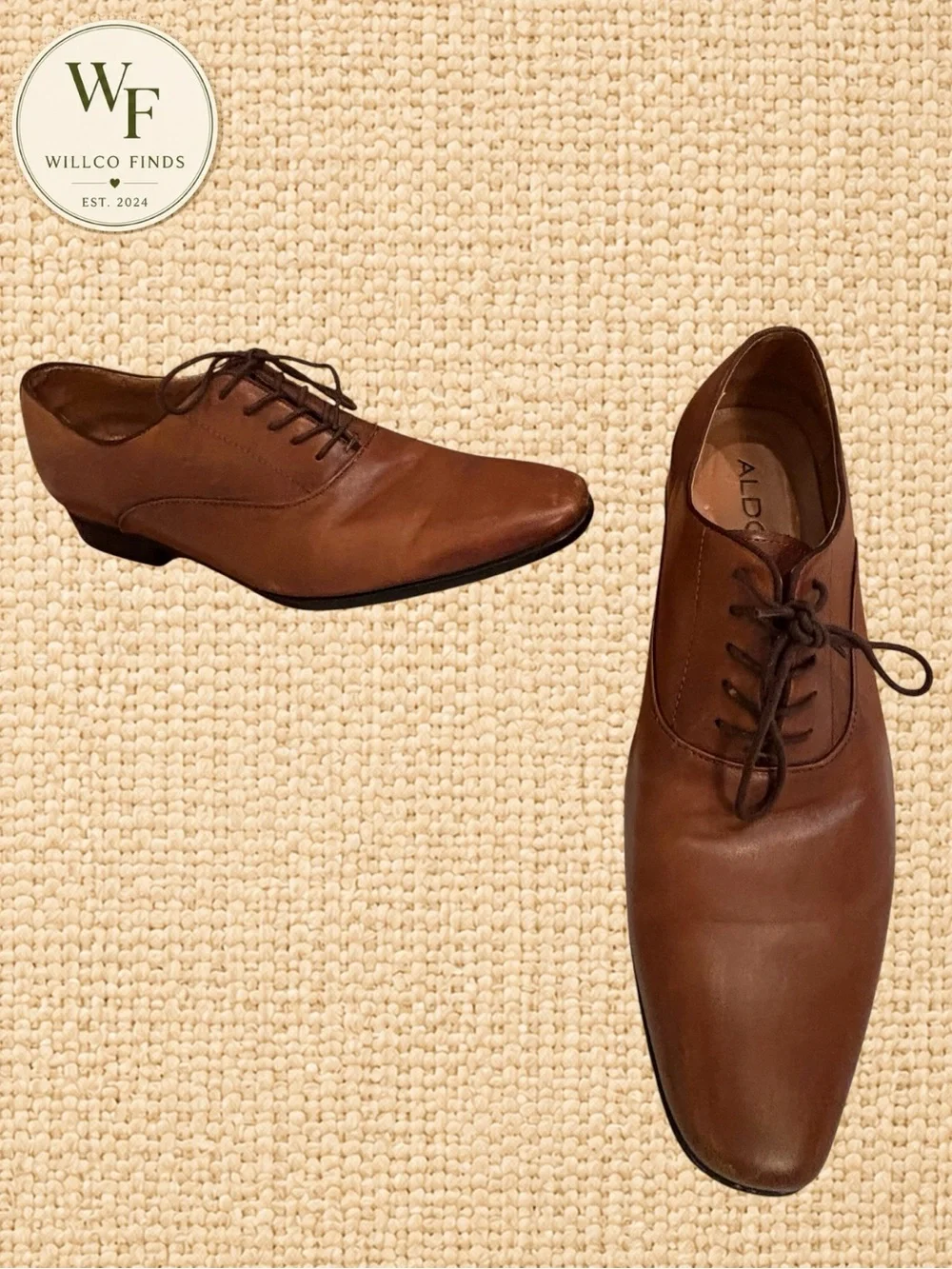 Aldo Brown Leather Oxford Lace-Up Dress Shoes